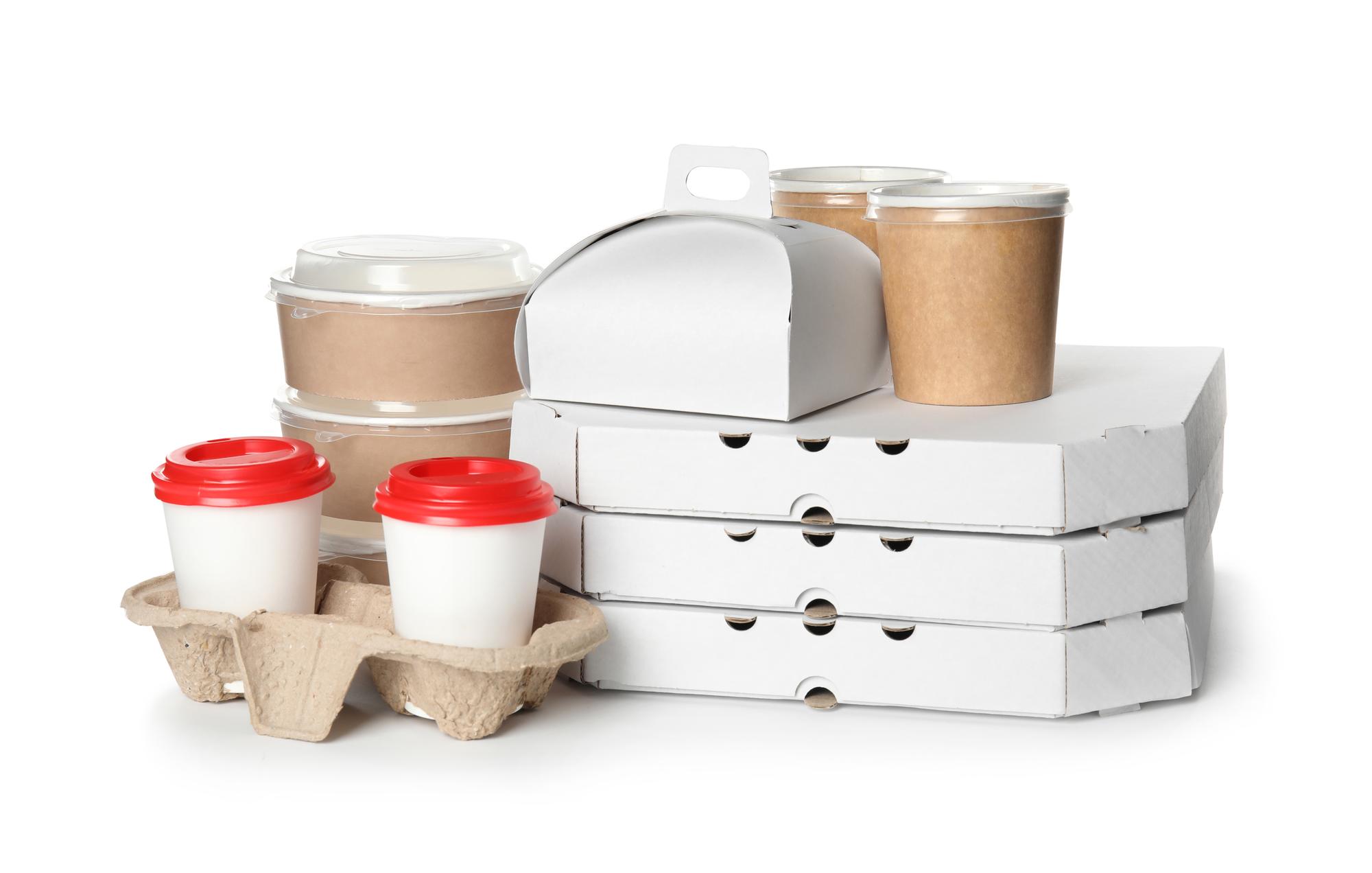 boxed catering selection on table